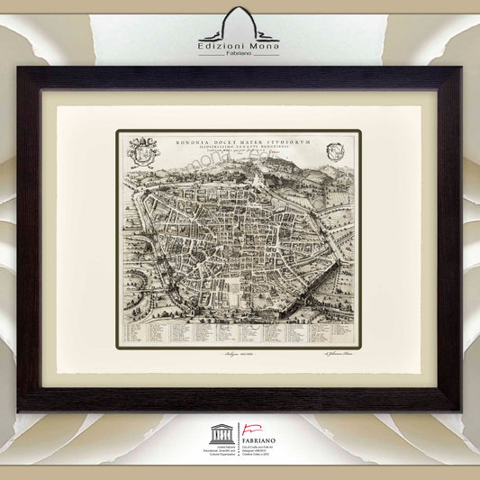 Mappa antica di Bologna del 1663 di Joan Blaeu - Stampa Fine Art su carta Fabriano