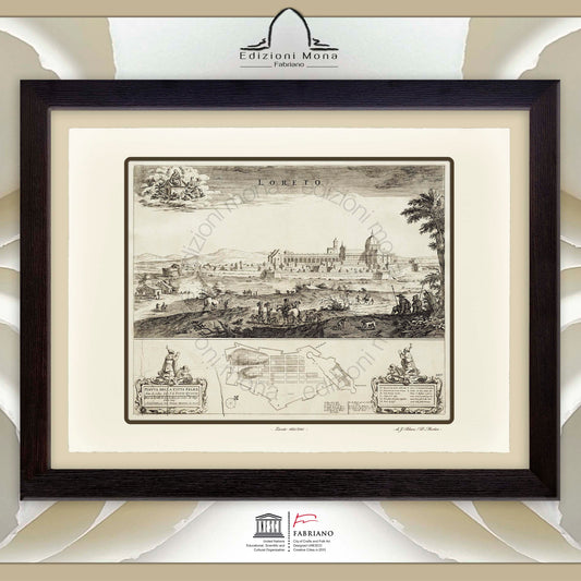 Mappa antica di Loreto del 1663 di Joan Blaeu e Pierre Mortier - Stampa Fine Art su carta Fabriano